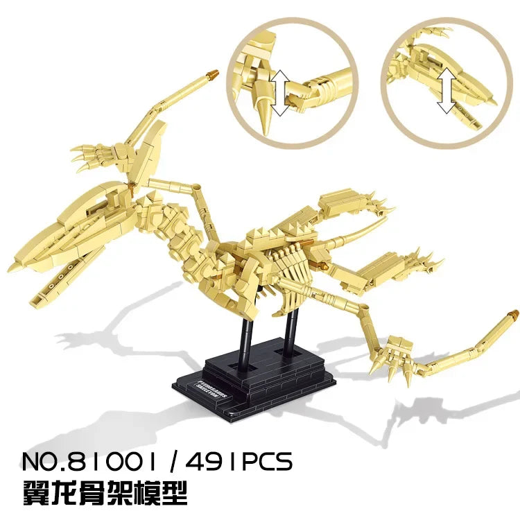Dinosaur skeleton arrangement model building blocks Education Kids assembly