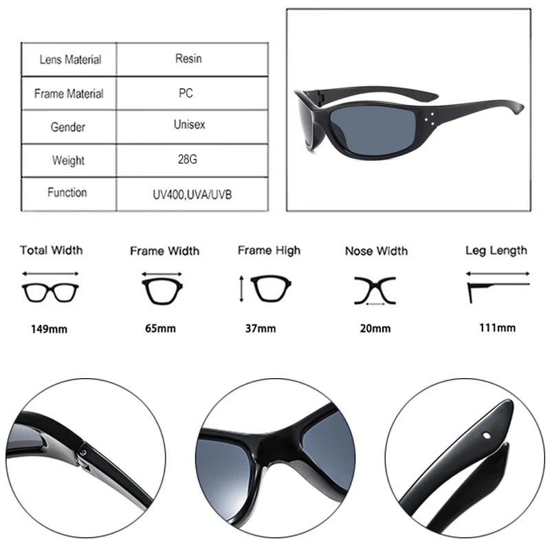 JNPCXI New Retro Y2K Candy Color Cat Eye Sunglasses Women Fashion Rivets Outdoor Sports Punk Men Trending Sun Glasses