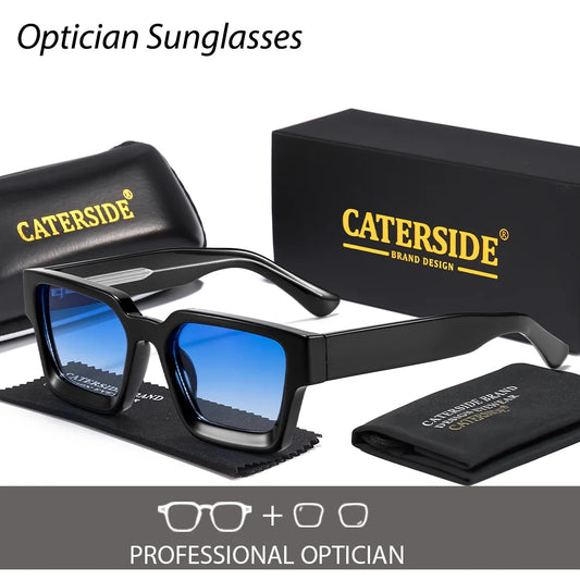CATERSIDE Men's Thick Frame Optical Sunglasses Square Lens Prescription Glasses Private Customization Fashion Suneyeglass UV400