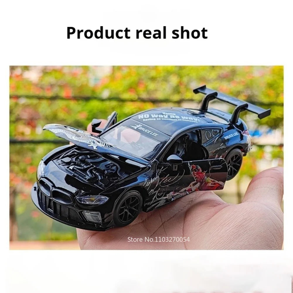 1:32 BMW M8 GTE Alloy Model AUDI R8 LMS GT3 Diecast Cars Toys Doors Opened Sound Light Vehices Boys Collect Commemorative Gifts