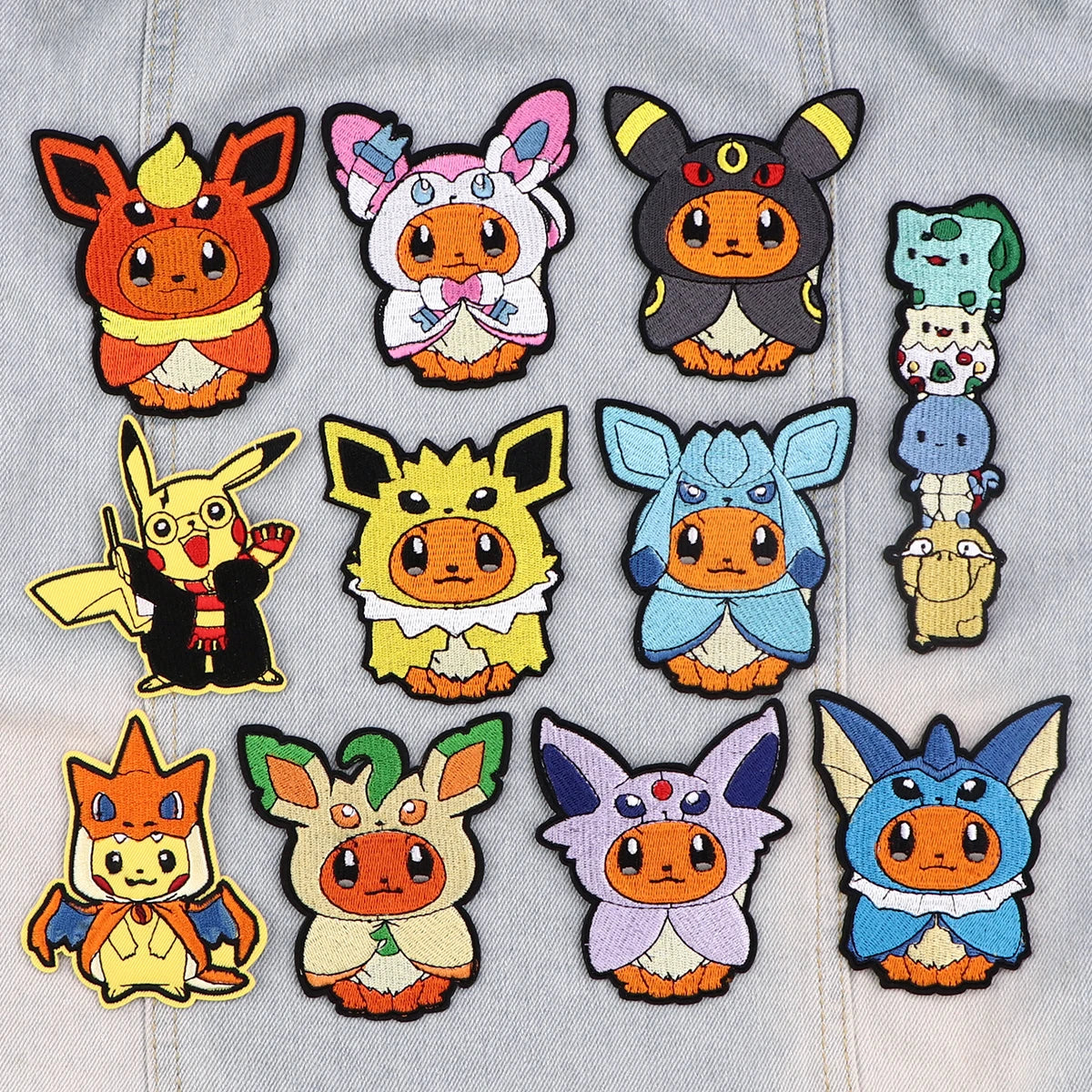 Anime Game Cute Embroidery Patches For Clothing Cartoon Cosplay Patches For Clothes DIY Iron on Patch On Clothes Stickers