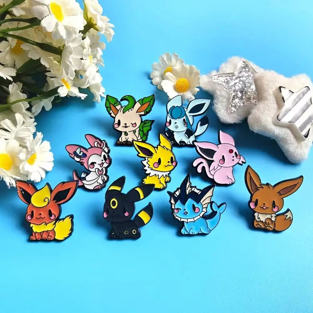 9 PCS Cute Anime Monster Enamel Pin Cool Duck Turte Brooch Pines Lapel Pins Badge on Backpack Costume Accessories Jewelry Friend