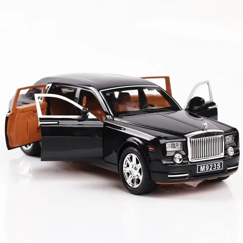 1/24 Rolls Royce Cullinan Phantom Model Car Toys Alloy Diecast Police Car Sound Light Pull Back Door Opened Rubber Tire Kid Gift