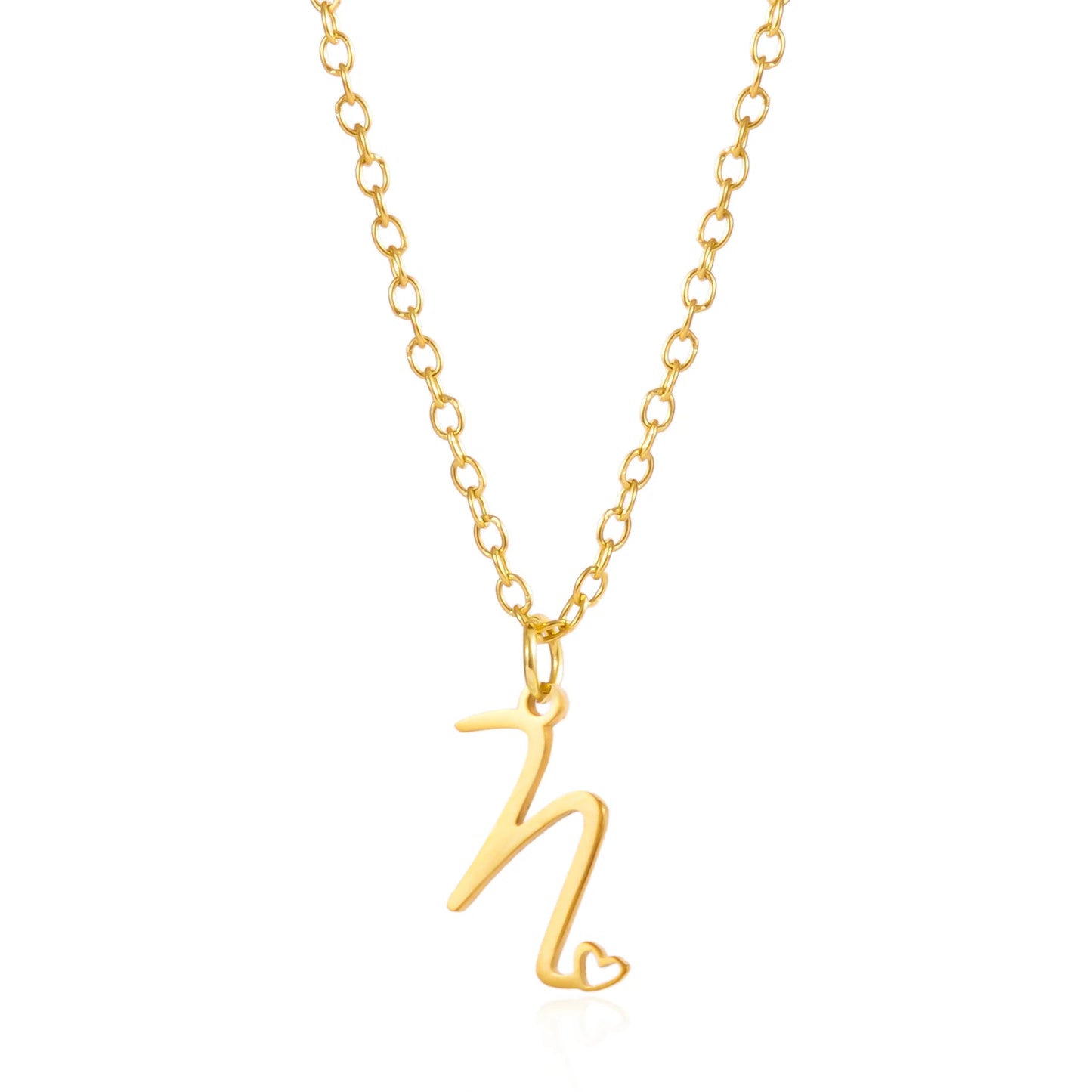 Fashion Stainless Steel A-Z Initial Letter Necklace For Women Elegant Gold Color 26 Alphabet Pendant Jewelry Girls Birthday Gift