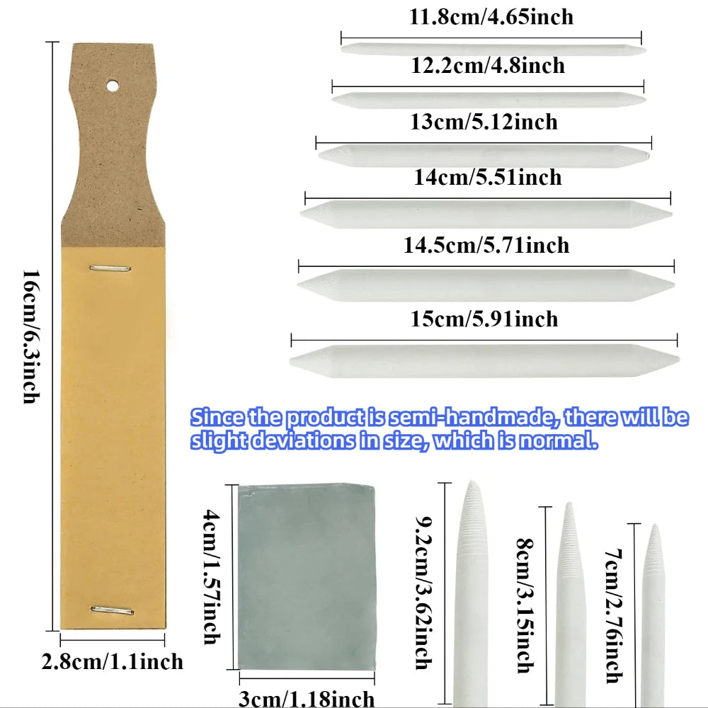 Blending Stumps and Tortillions Paper Art Blenders Sandpaper Pencil Sharpener Pointer for Artist Charcoal Sketch Drawing Tools