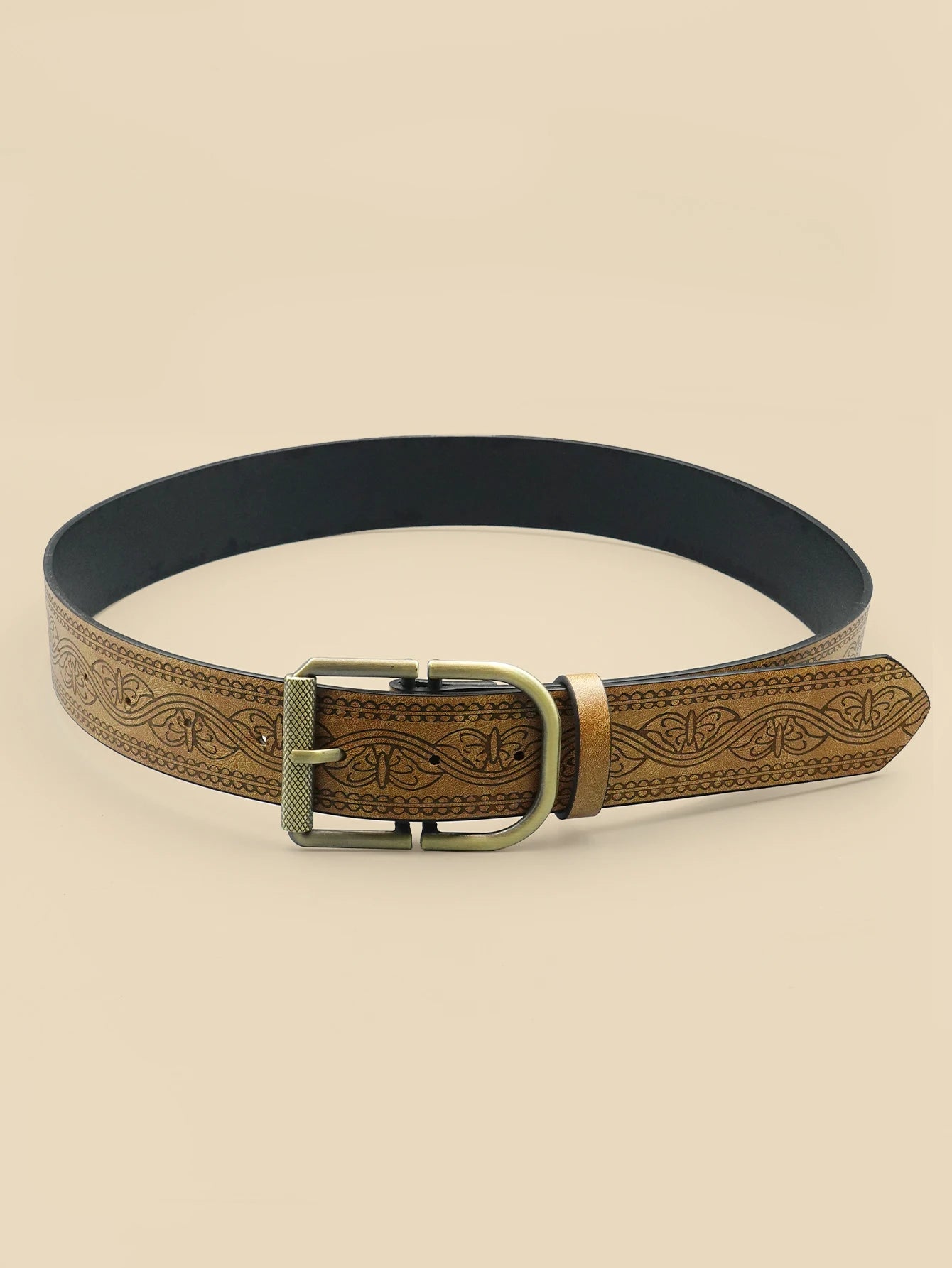 Western Style Casual Women's Belt, Retro Printed Belt, Classic Decorative Belt