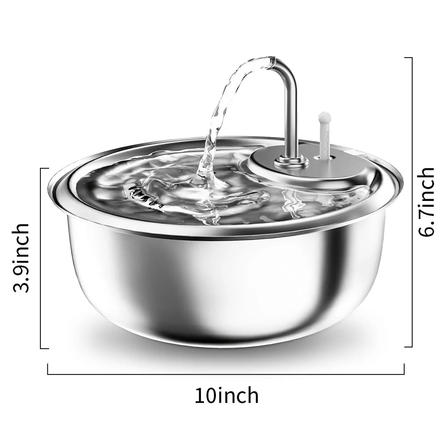 Pet Automatic Water Fountain 3.4L Large Stainless Steel Pet Water Dispenser