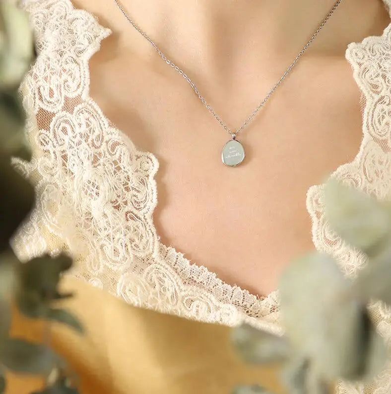 Elegant Oval Pendant Necklace Geometric Minimalist Clavicle Chain Choker Fashion Everyday Wear Jewelry Accessories Women