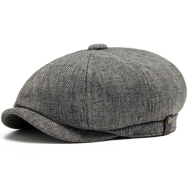 New Vintage Newsboy Caps Summer Linen Beret Men Women Fashion Retro Luxury Sun Visor Hip Hop Casual Hat Daily Wear