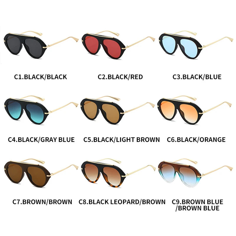 JNPCXI Ins Popular Fashion Oversized Leopard Green Pilot Sunglasses Women Shades UV400 Retro Gradient Men Sun Glasses