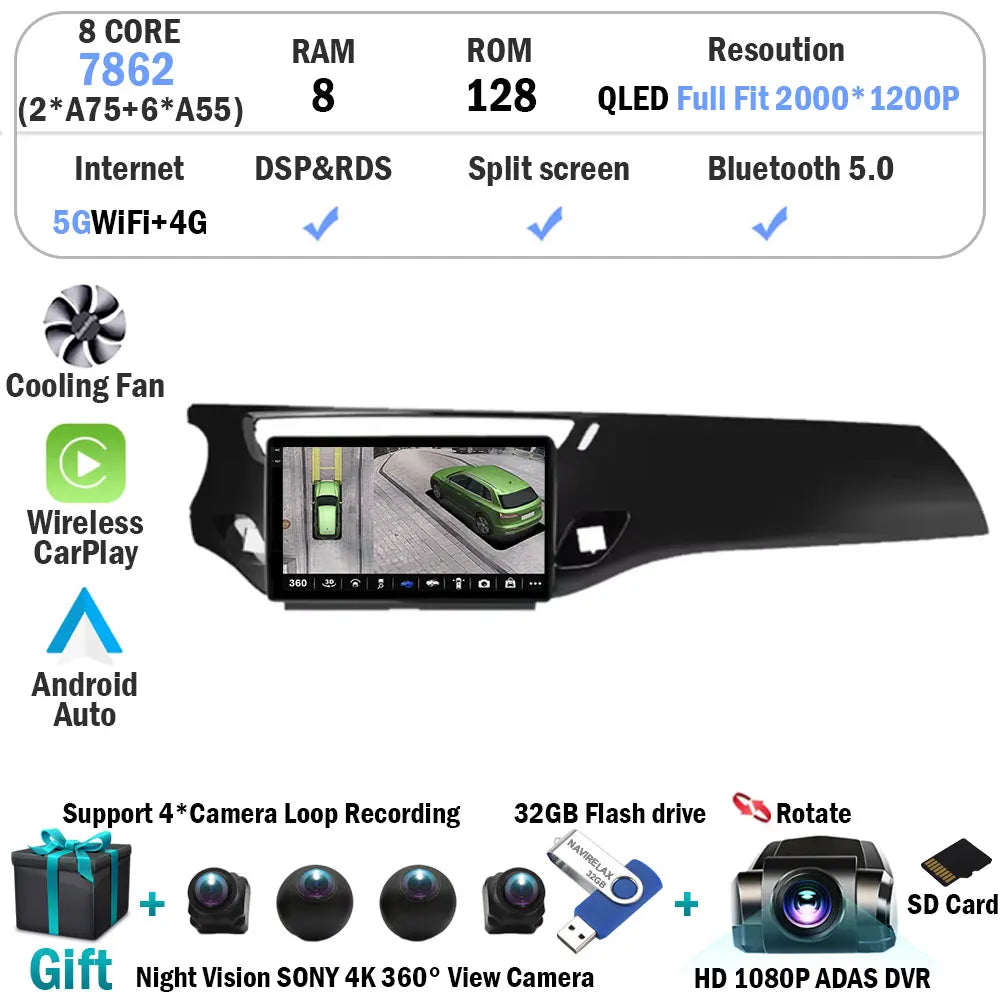 For Citroen C3 DS3 2010 - 2016 Car Radio Carplay GPS Navigation Android 15 Auto BT 5G Wifi Multimedia Player Video No 2din DVD