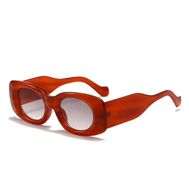 JNPCXI Ins Popular Fashion Square Men Sunglasses Vintage Rectangle Punk Yellow Blue Shades UV400 Women Trending Sun Glasses