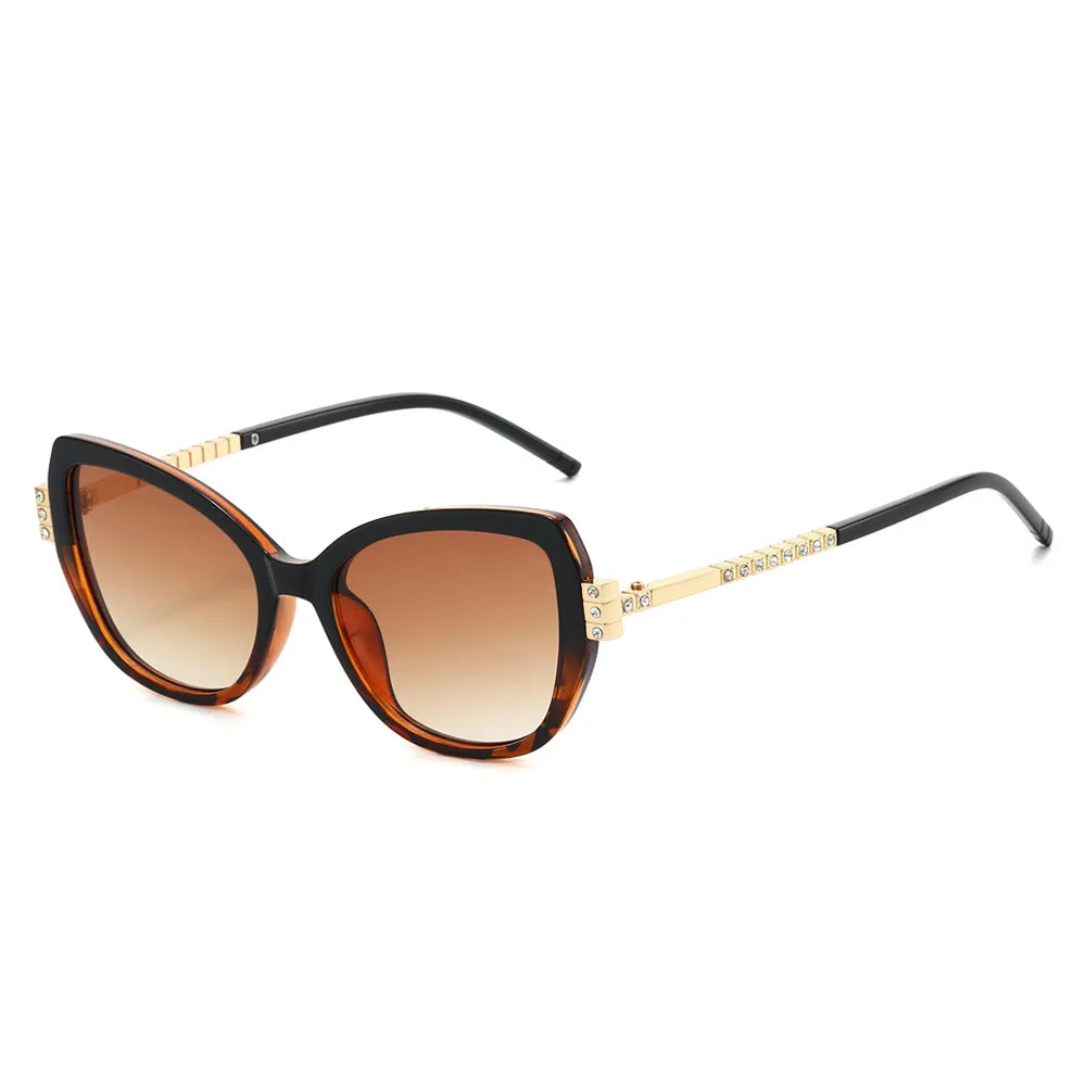 JNPCXI New Cat Eye Sunglasses for Women Luxury Diamond Temple Designer Ins Hot Popular Fashion Shades Female UV400 Glasses