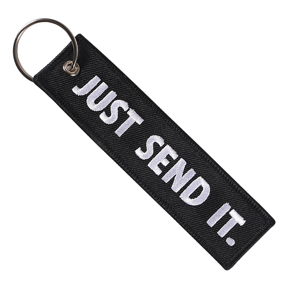 5PCS JUST SEND IT Keychains Luggage Tag Label Car Key Ring Accessories Gift For Men's Car Fashion Key Chain Ring