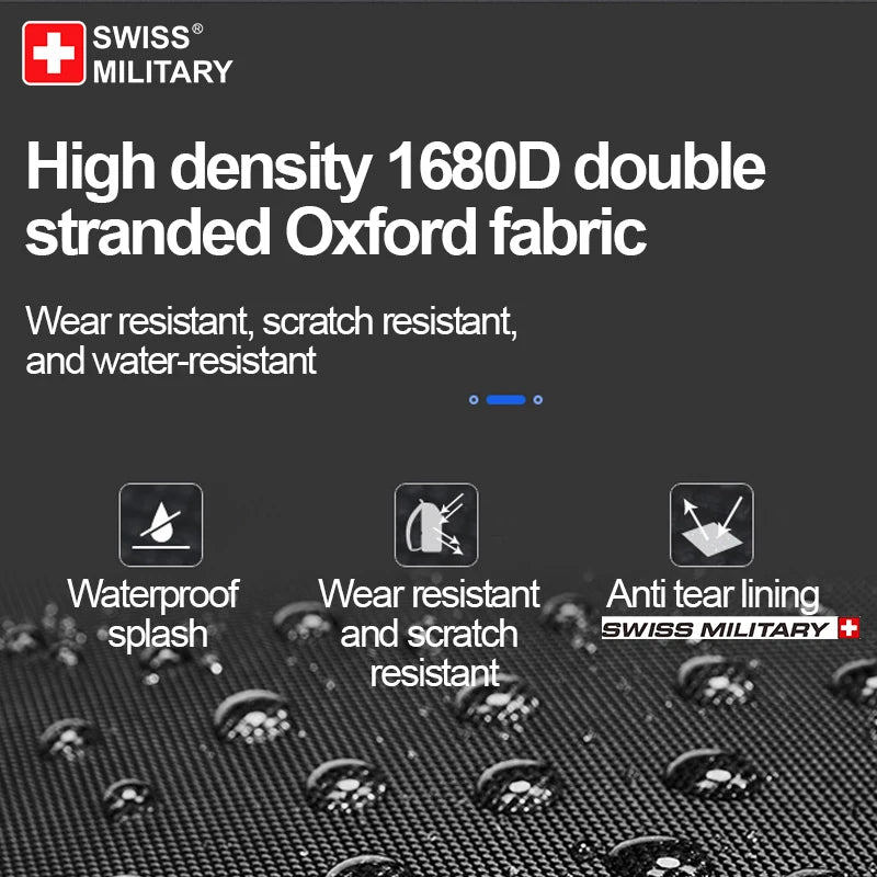 SWISS MILITARY Waterproof Business USB School Backpack 15.6 Inch Laptop Backpack