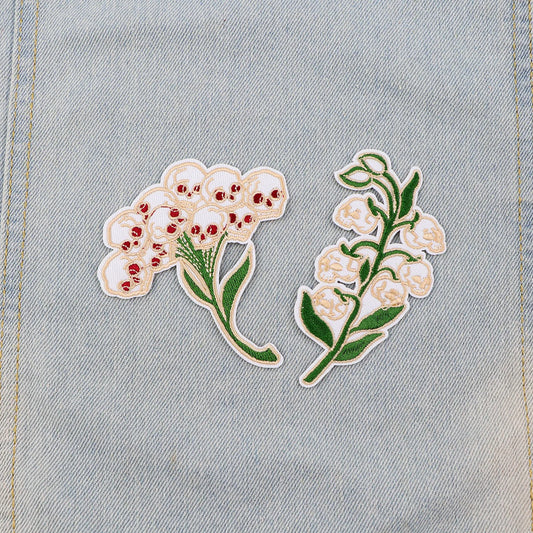 Skeleton Flowers Embroidery Patch Punk Iron On Patches For Clothing Thermoadhesive Patches On Clothes DIY Sew Badges
