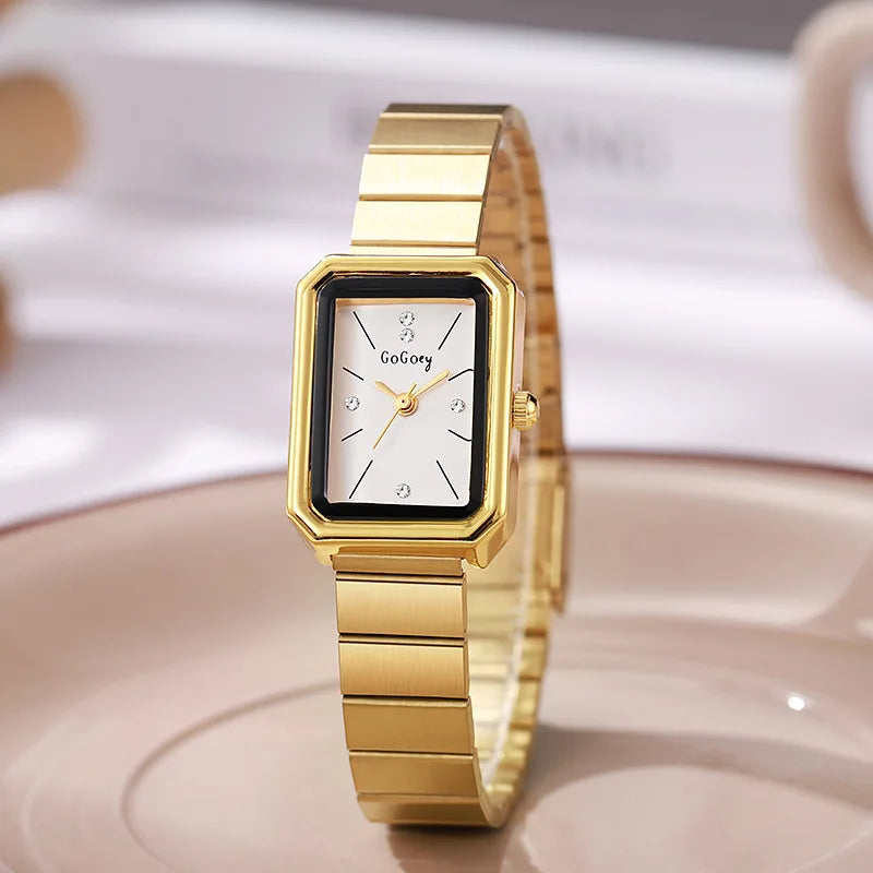 Luxury Women Watches Fashion Simple Square Quartz Watch Casual Women Watch Business Folding Alloy Ladies Clock Relogio Feminino