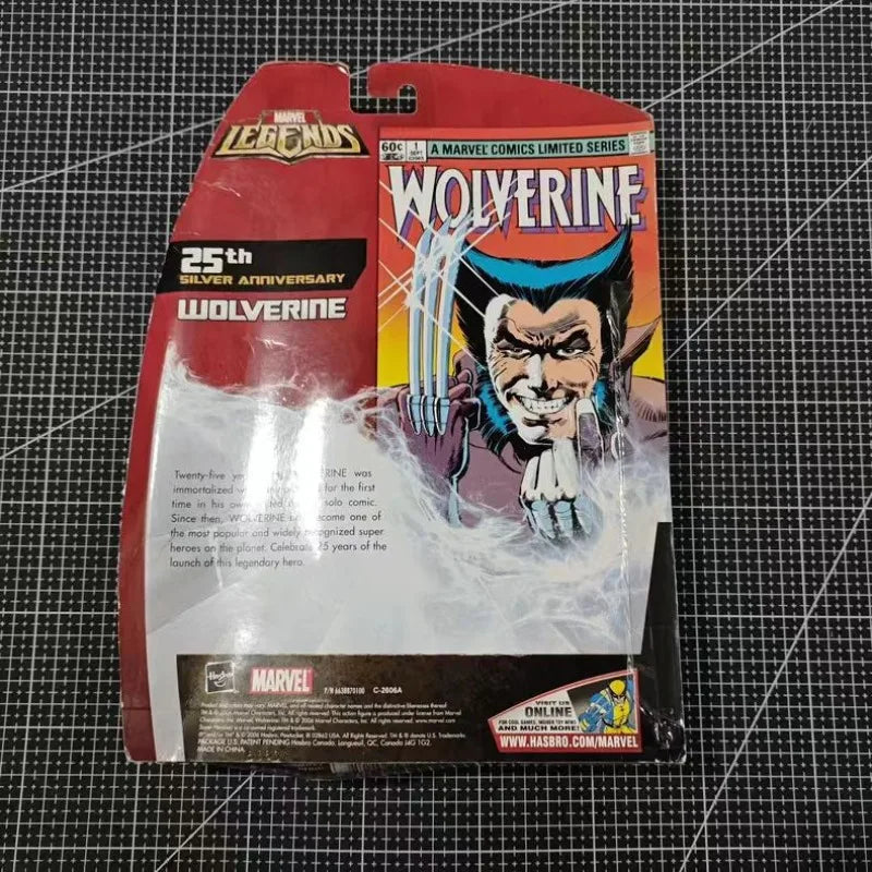 Original Hasbro MARVEL LEGENDS WOLVERINE 25th SILVER ANNIVERSARY Anime Figure Toy Collection Model