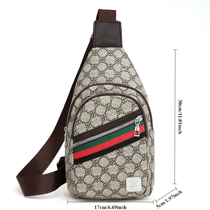 Messenger Bag Shoulder Cloth Chest Crossbody Casual Handbag with Earphone Hole