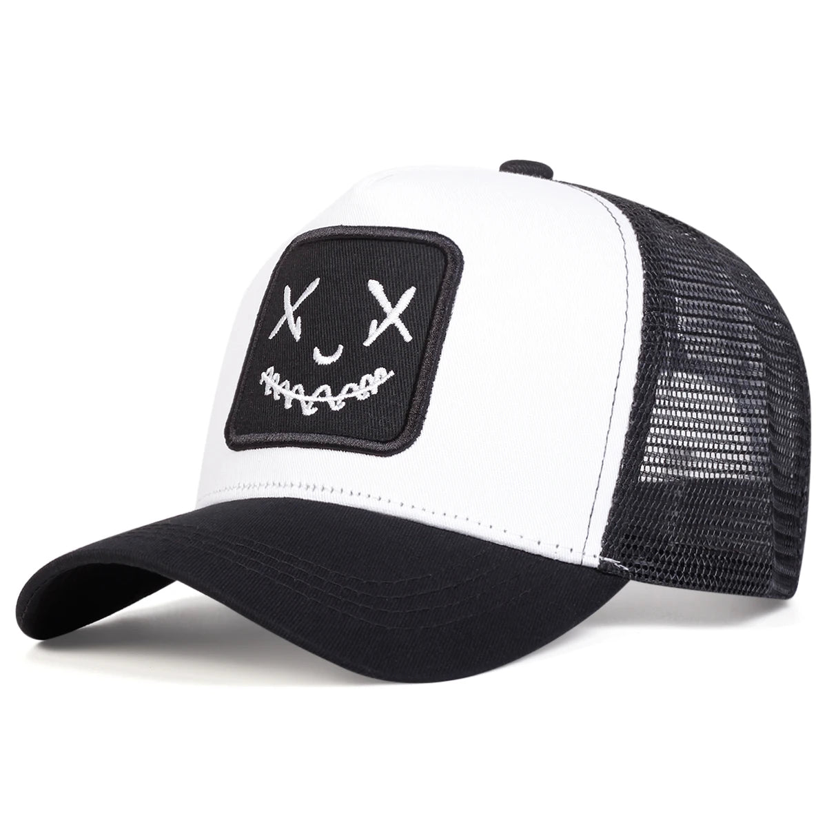 Unisex Ghost Face Embroidery Baseball Net Caps Outdoor Adjustable Casual Hats