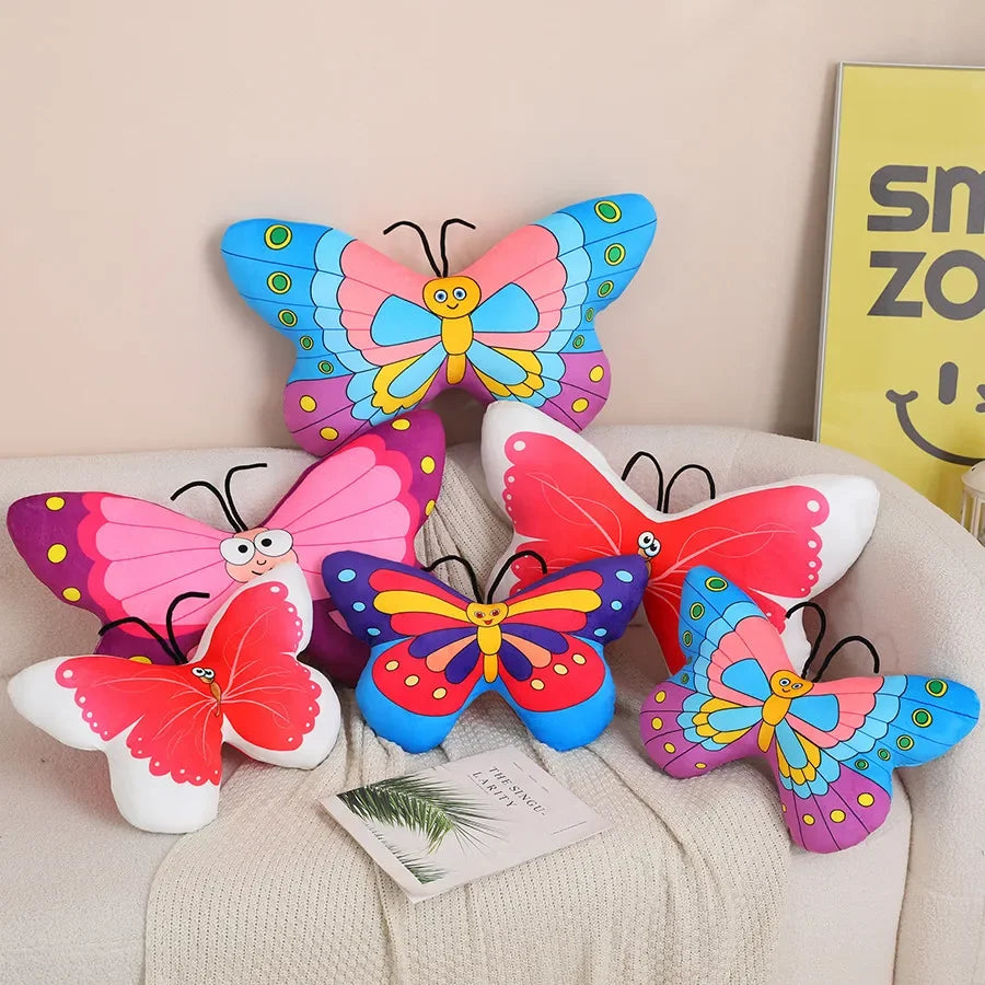 Beautiful Simulation Soft Butterfly Plush Pillow Toy Stuffed Animals Colour Kids Toys Cushion Home Decoration Girl Birthday Gift