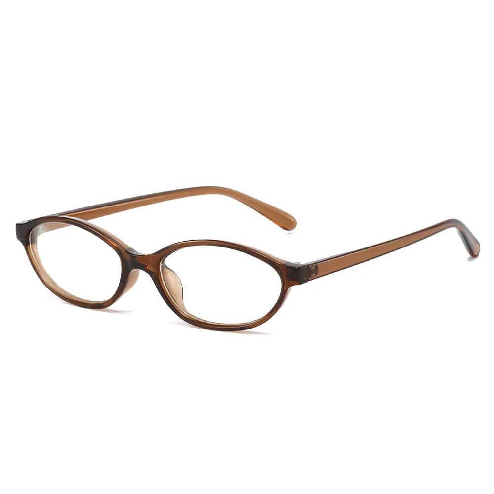 JNPCXI New Vintage Oval Glasses Frame Women Fashion Jelly Tea Clear Anti-Blu-Ray Lens Eyewear Men Optical Frame
