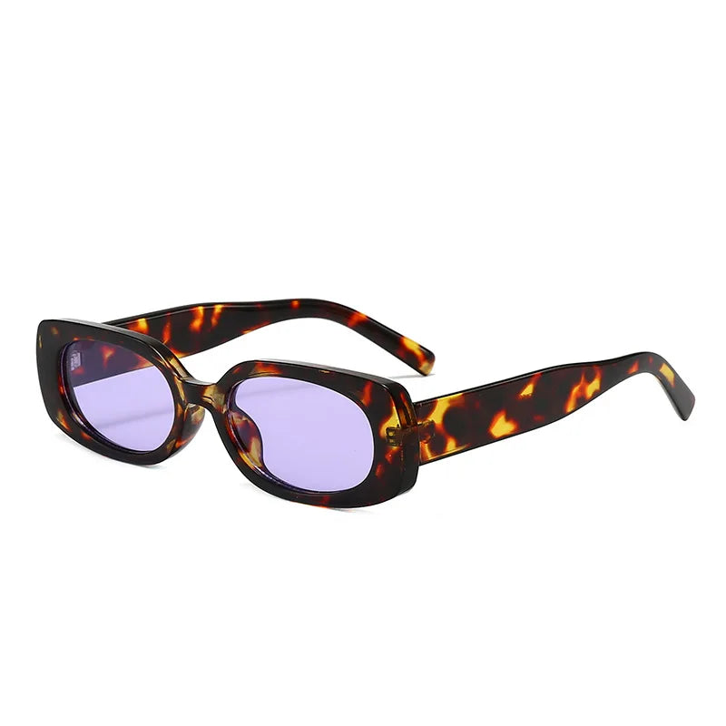 JNPCXI Ins Hot Fashion Small Rectangle Sunglasses Women Retro Candy Color Shades UV400 Men Punk Leopard Sun Glasses