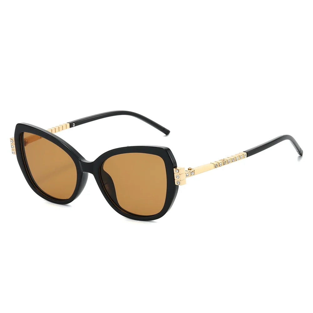 JNPCXI New Cat Eye Sunglasses for Women Luxury Diamond Temple Designer Ins Hot Popular Fashion Shades Female UV400 Glasses