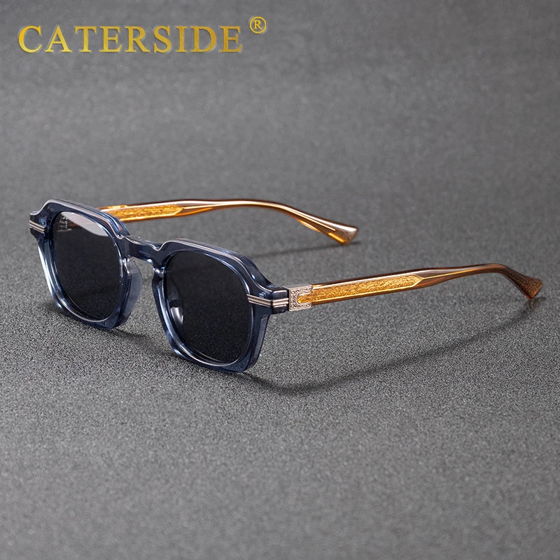 CATERSIDE New Vintage Punk Men's Sunglasses Brand Design Small Frame Sun Glasses Party Travel Fashion Glasses Gift Ideal Choice