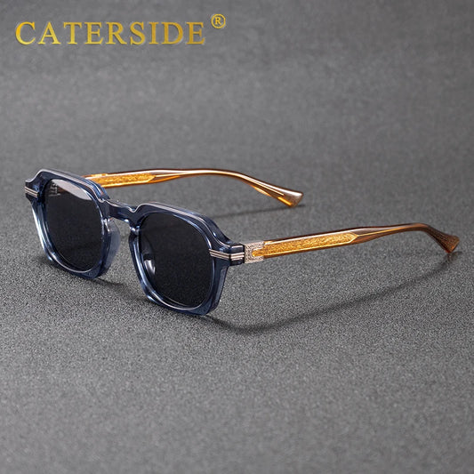 CATERSIDE New Vintage Punk Men's Sunglasses Brand Design Small Frame Sun Glasses Party Travel Fashion Glasses Gift Ideal Choice