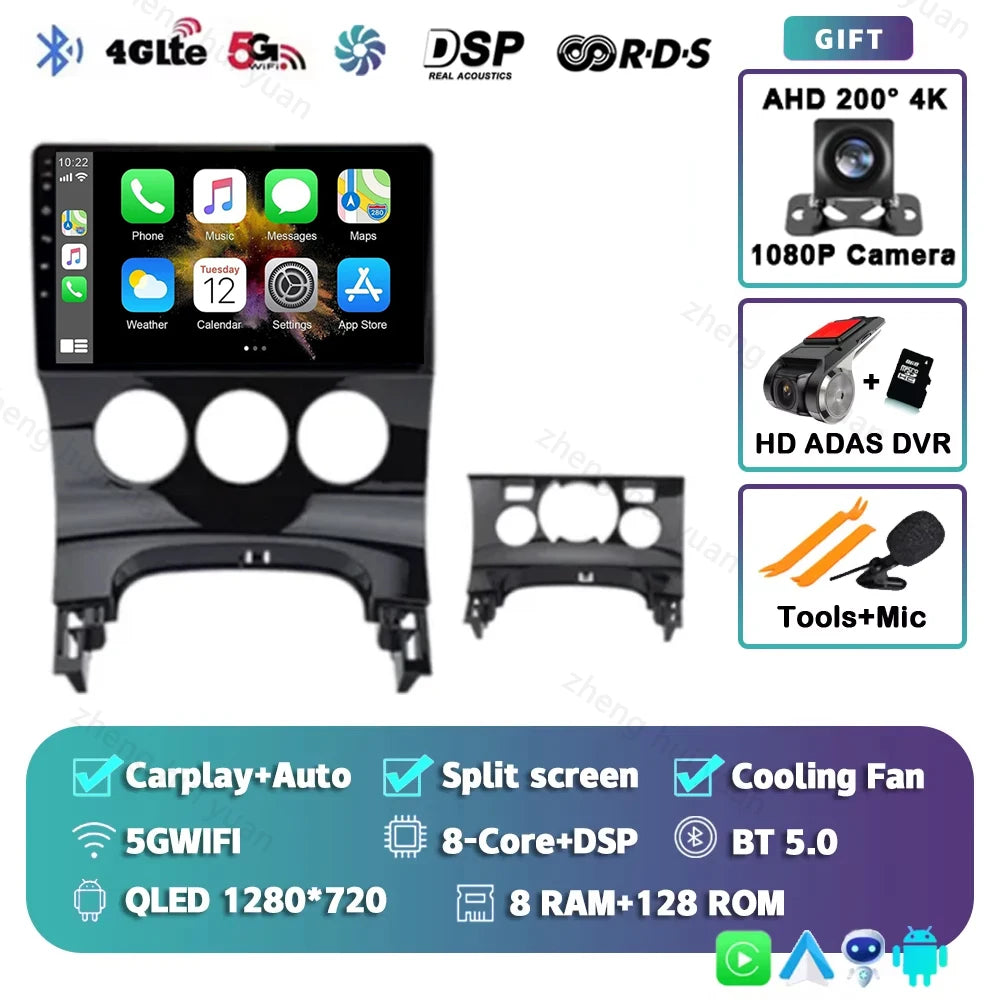 Android 14 For Peugeot 3008 1 2009 - 2016 12+256GB CarPlay Auto Car Radio Multimedia Video Player GPS stereo Head Unit 4G WIFI