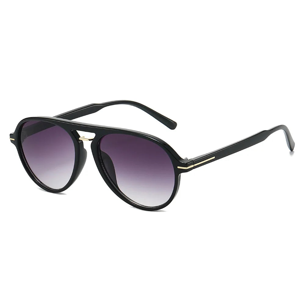 JNPCXI New Fashion Pilot Sunglasses Women Double Bridges Shades Retro Men Candy Color Gradient Trending Sun Glasses UV400