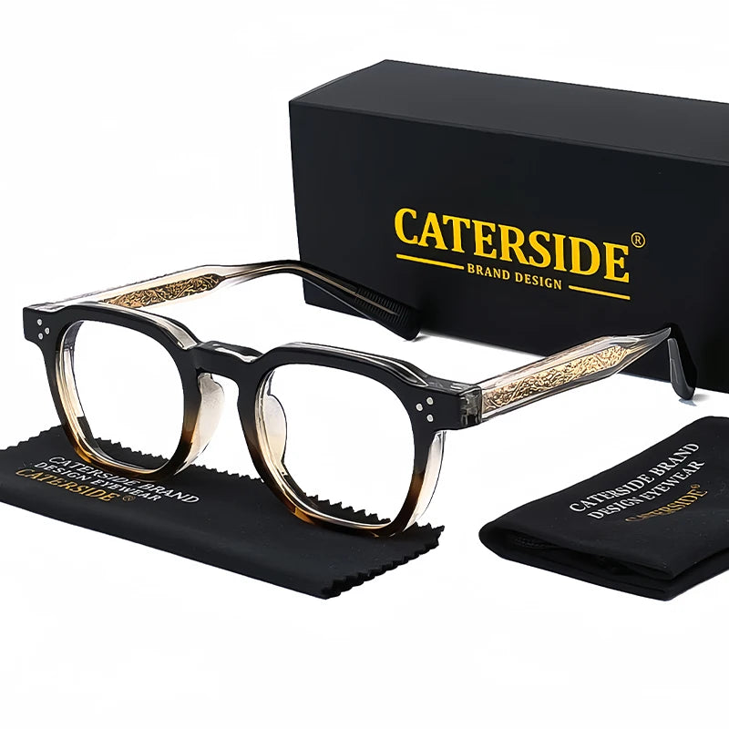 CATERSIDE Trend Anti Blue Light Glasses Women TR90 Frame High Quality Retro Square Computer Reading Glasses Men Optical Eyewear
