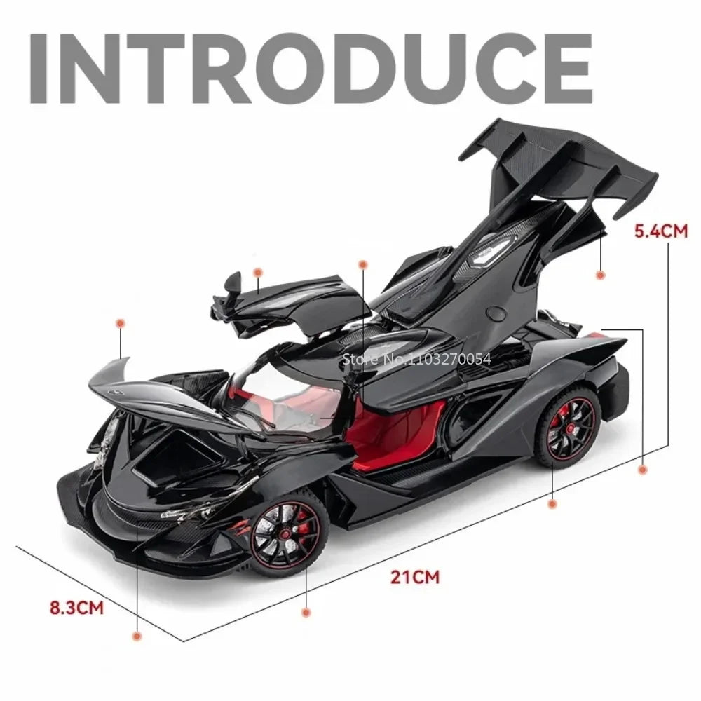 1/24 Apollo IE Alloy Car Model Super Sports Car Toys Simulation Diecasts & Toy Vehicles Decoration For Kids Boys Christmas Gifts