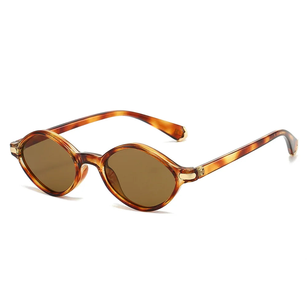 JNPCXI New Retro Polygon Cat Eye Sunglasses Women Fashion Leopard Shades UV400 Men Rivets Sun Glasses
