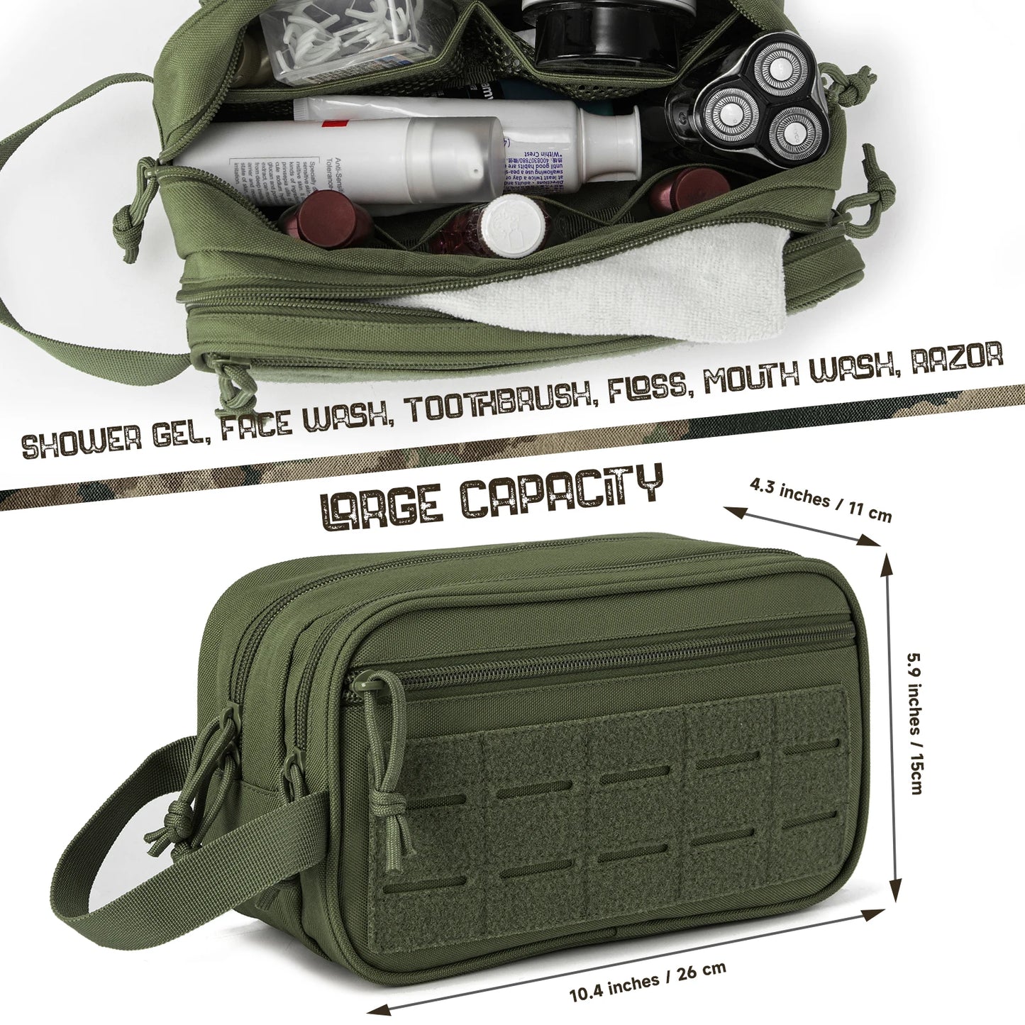 Tactical Toiletry Bag for Men Molle Pouch Shaving Kit Travel Dopp Cosmetic