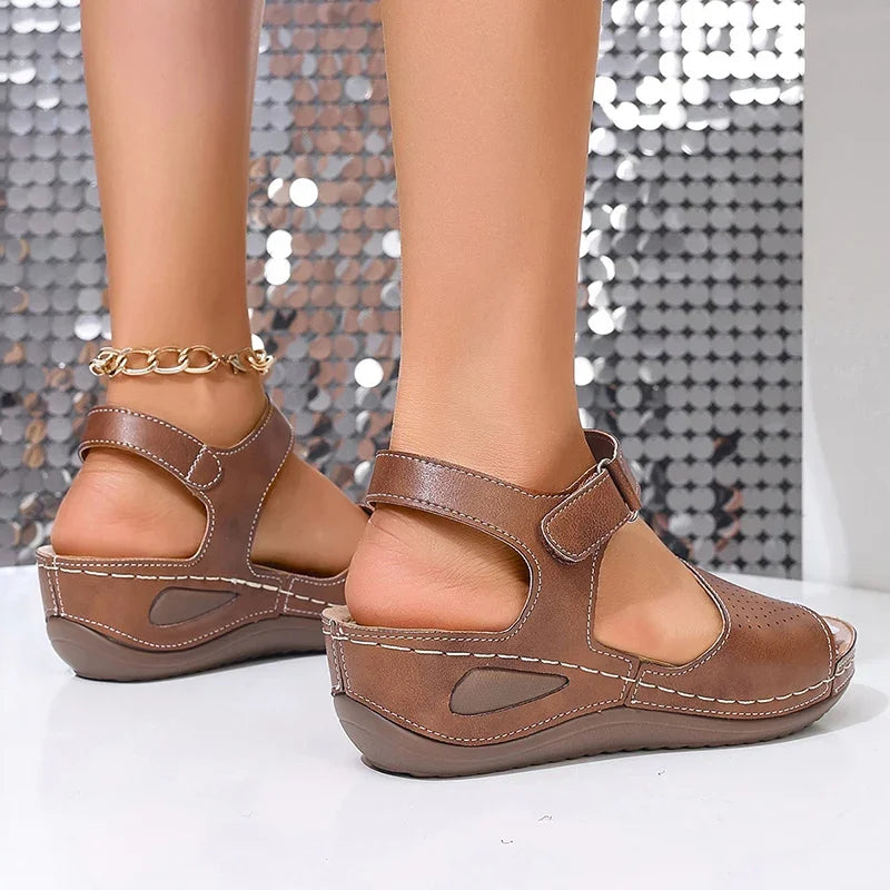 2025 Summer White Wedge Sandals Women Lightweight Hook Loop Platform Sandles Woman Thick Sole Non Slip Beach Sandalias Mujer