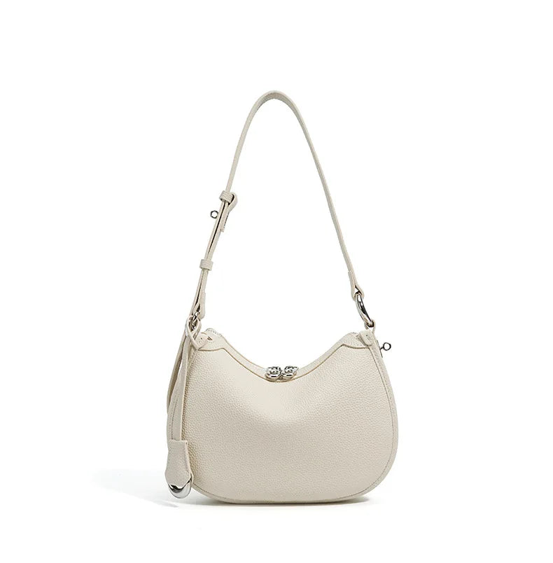 2026 New Luxury Desig Genuine Cowhide Leather Handbag Women's Fashionable Underarm Bags Female Vintage Shoulder Crossbody Bag