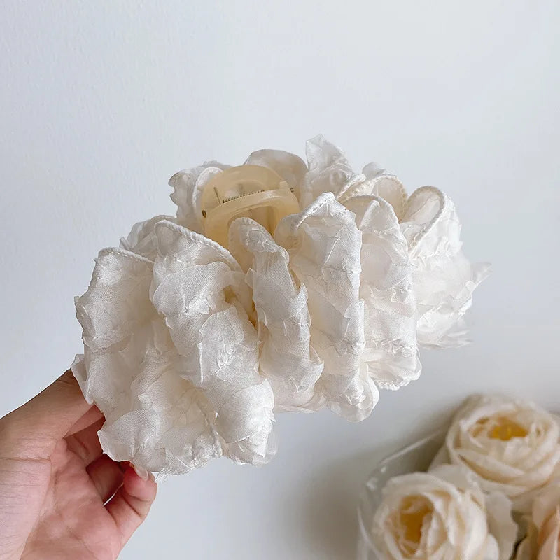 New Elegant Fabric Large Bubble Hair Clip for Womans Sense of Luxury Ponytail Shark Clip Fashion Girl Hair Clamp Hair Accessori