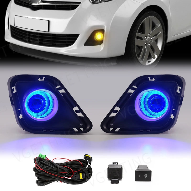 For Toyota Ractis 2010 2011 2012 2013 2014 Led Fog Lamp Angel Eyes DRL Daytime Running Light Yellow White Blue Red Waterproof