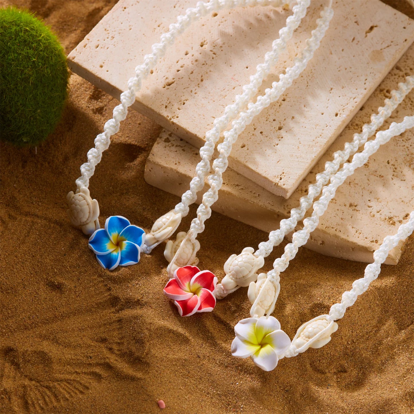 Bohemian White Plumeria Flower Necklace for Women Handmade Colorful Beaded Choker Summer Beach Vacation Jewelry Gift 2026 Trend