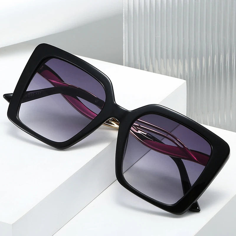 JNPCXI Retro Square Leopard Print Gradient Frame Women Sunglasses Ins Hollow Temple Design Men Casual Sun Glasses UV400