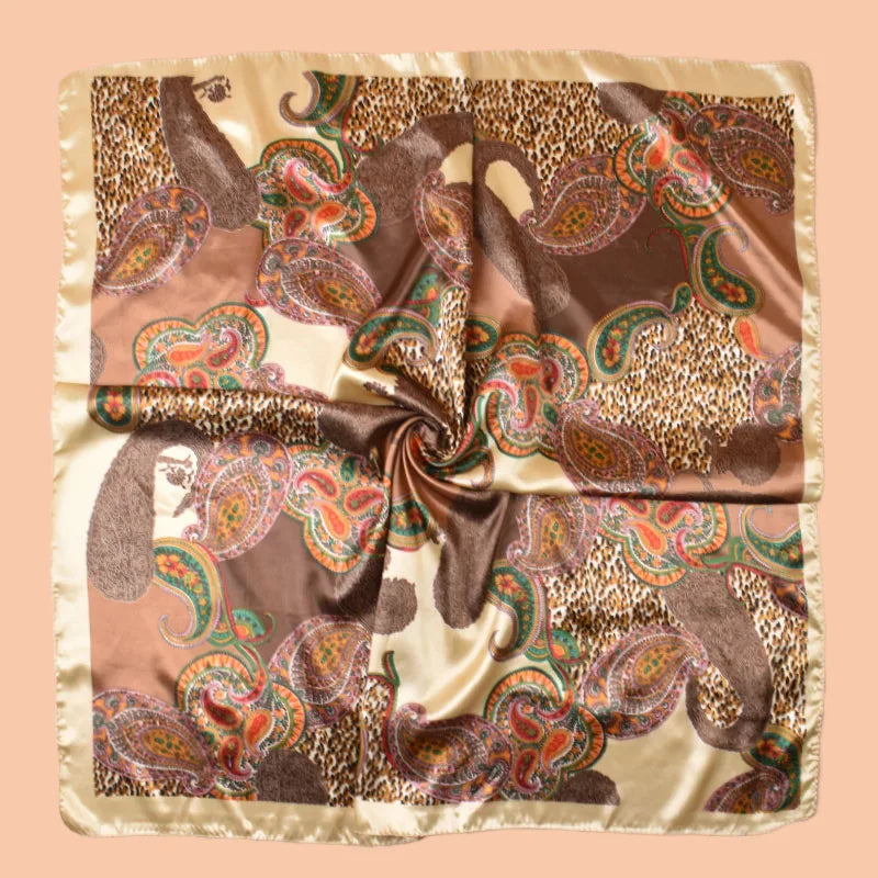 1PC Women's Satin Square Scarf 90x90inch Multi-use Summer Beach Accessory Fashion Headscarf Versatile Hair Towel for Party Use