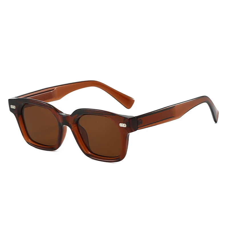 JNPCXI New Square Sunglasses Women Fashion Black Blue Shades UV400 Retro Rivets Men Clear Anti Blue Light Glasses Frame