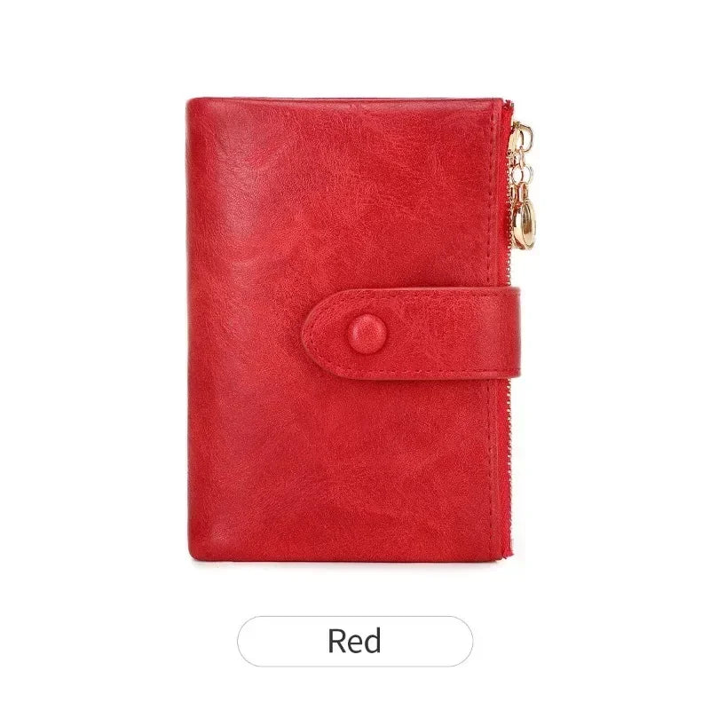 Women's Wallet Short Three Layer Large Capacity Double Zipper Card Holder ID Card Credit Bank Card Holder Money Purses for Women
