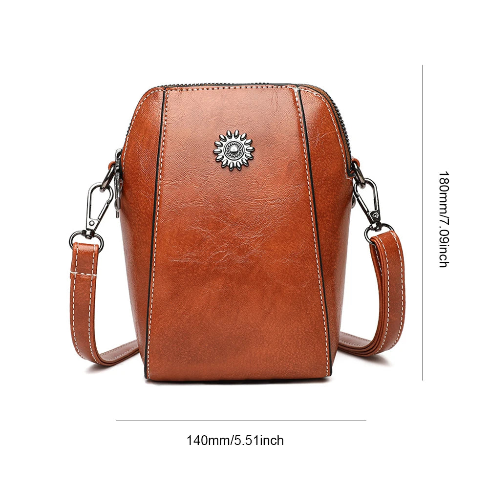 Messenger Color PU Bag Waterproof Scratch-Resistant Versatile Zipper Crossbody