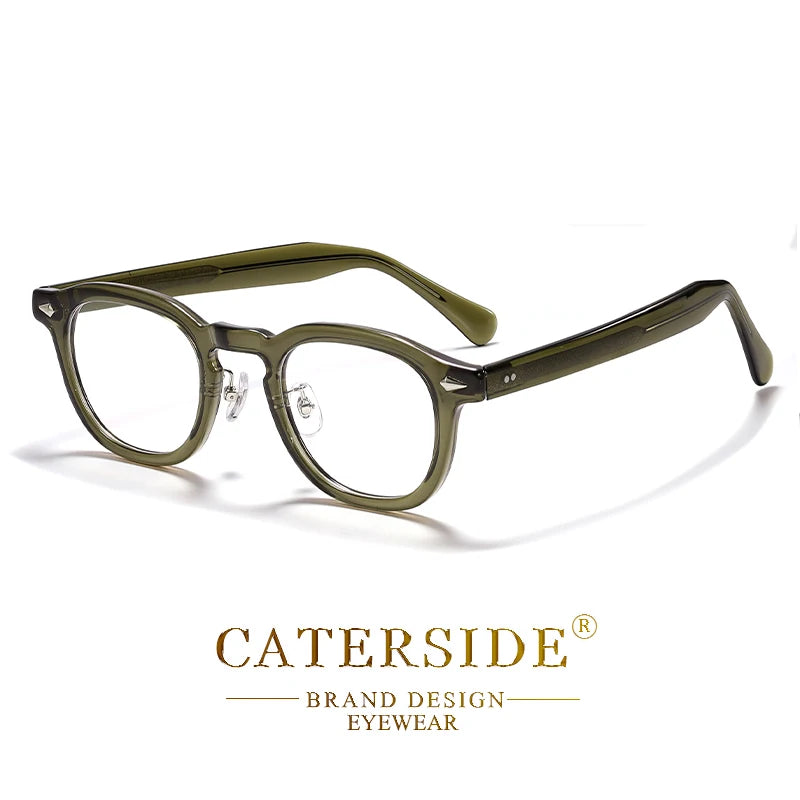 CATERSIDE New Simple Tr-90 Eyeglass Frame Men's Glasses Frame Round High-Quality Women's Daily Reading Decorative Eyeglassese