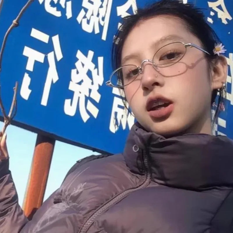 New fashion anti-blue glasses metal small frame fashion glasses For Woman