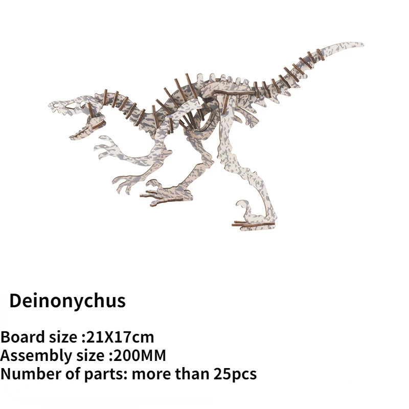 Wooden T-Rex 3D Puzzle Model Laser Version DIY Children's Educational Simulation Kindergarten Gifts Back to School Season Gifts