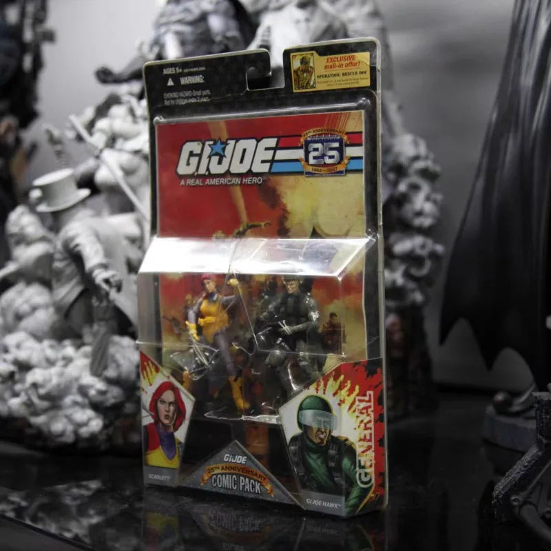 Original Hasbro G.I. Joe  A REAL AMERICAN HERO SCARLETT/GI JOE HAWK COMIC PACK Action Figure Collection Toys Ornaments